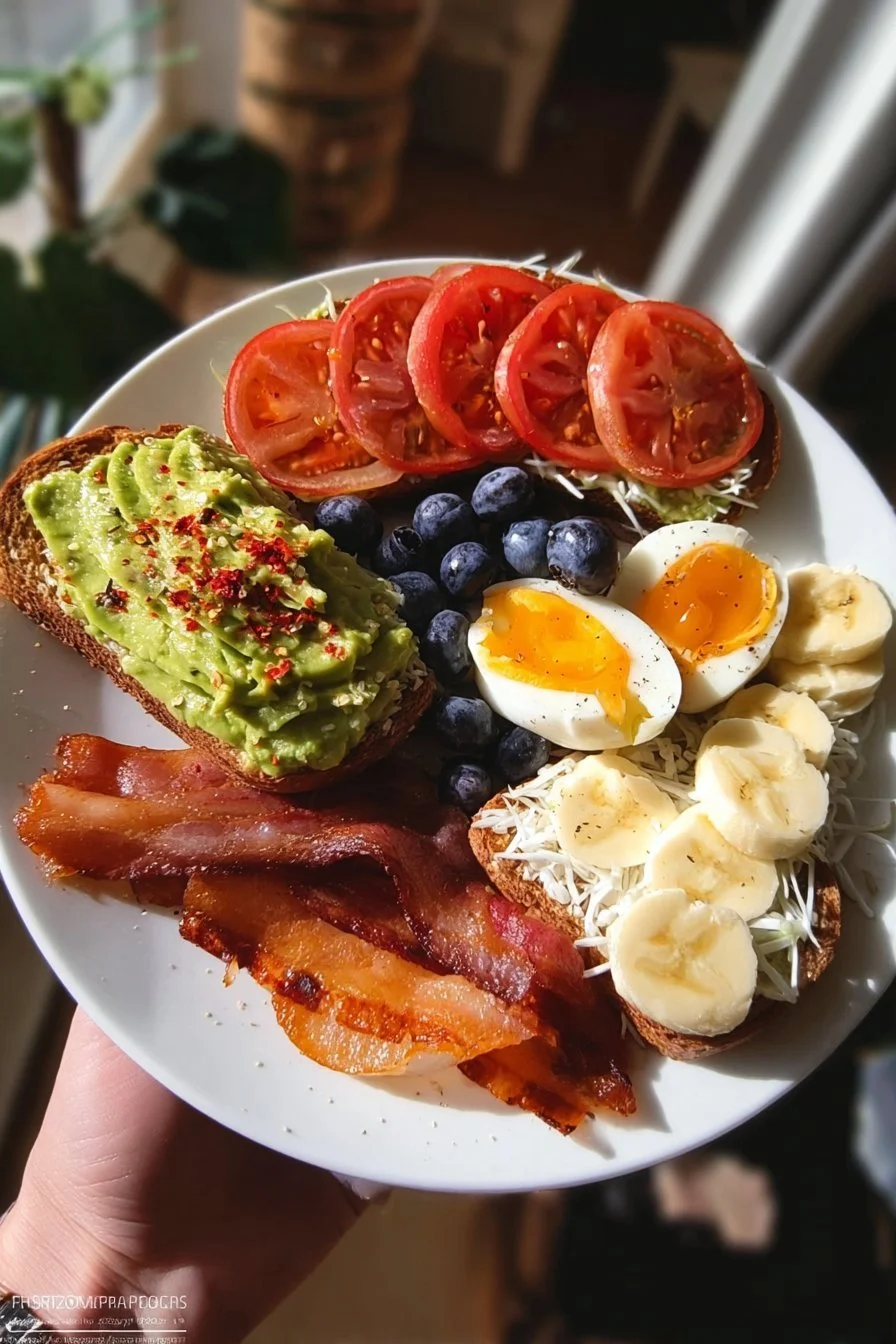 Delicious and healthy avocado toast topped with fresh ingredients