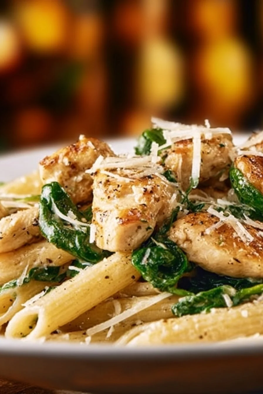 Healthy Garlic Parmesan Chicken Pasta 4 Healthy garlic parmesan chicken pasta dish with fresh herbs and chicken