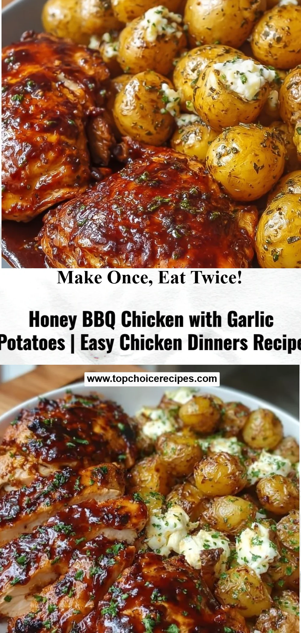 Honey BBQ Chicken with Garlic Potatoes