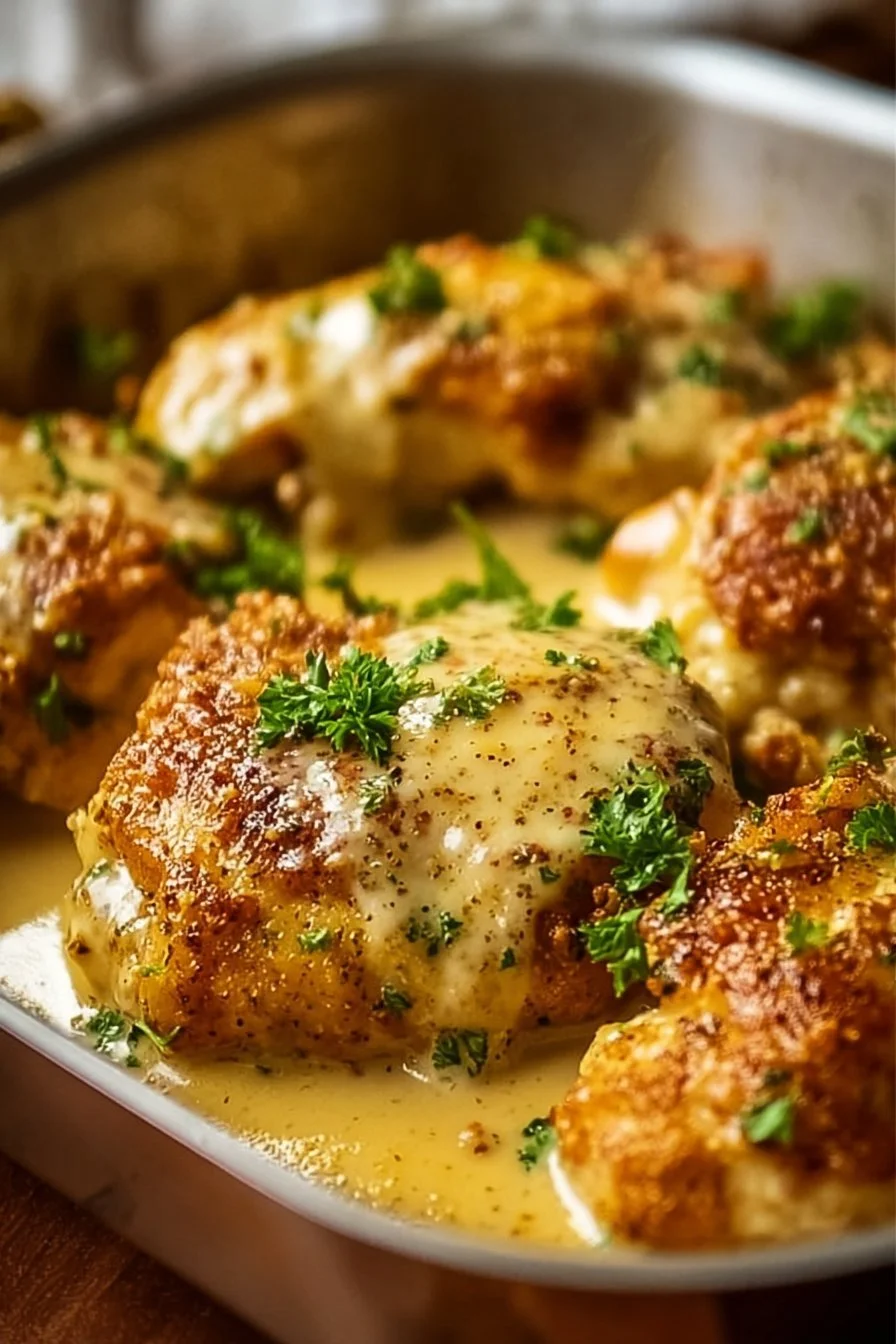 Delicious Keto Garlic Parmesan Chicken served with a side of vegetables.