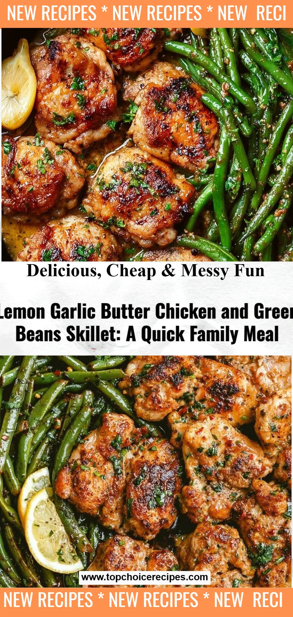 Lemon Garlic Butter Chicken and Green Beans Skillet 5 Lemon Garlic Butter Chicken and Green Beans Skillet