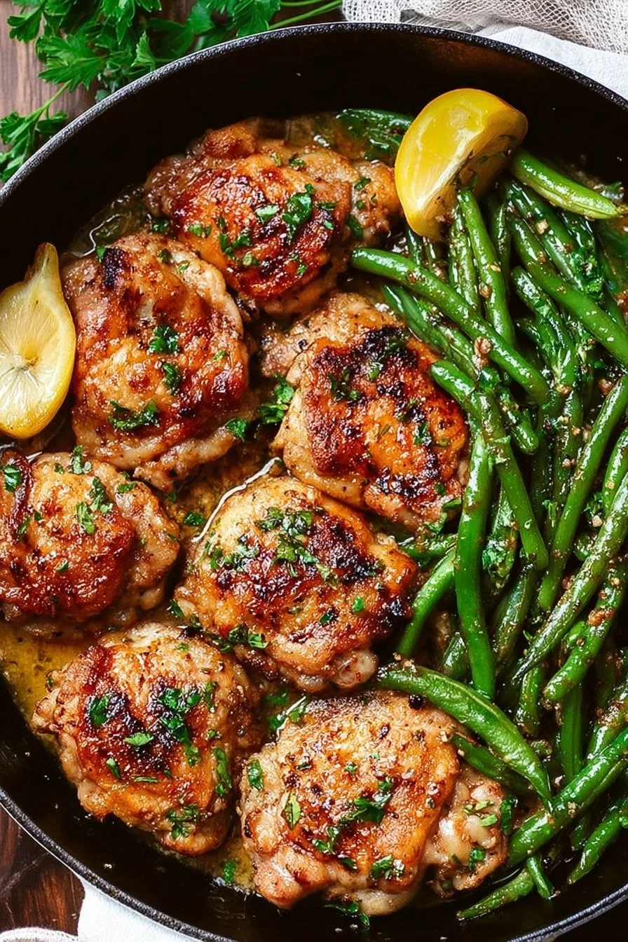 Lemon Garlic Butter Chicken and Green Beans Skillet 6 Lemon Garlic Butter Chicken and Green Beans Skillet