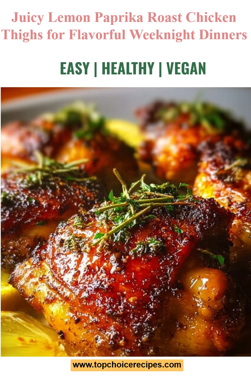 Lemon Paprika Roast Chicken Thighs