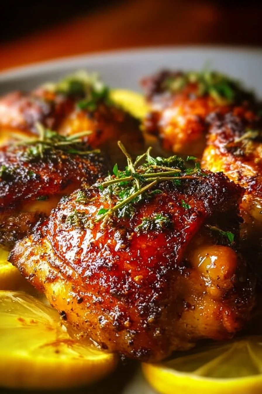 Lemon Paprika Roast Chicken Thighs