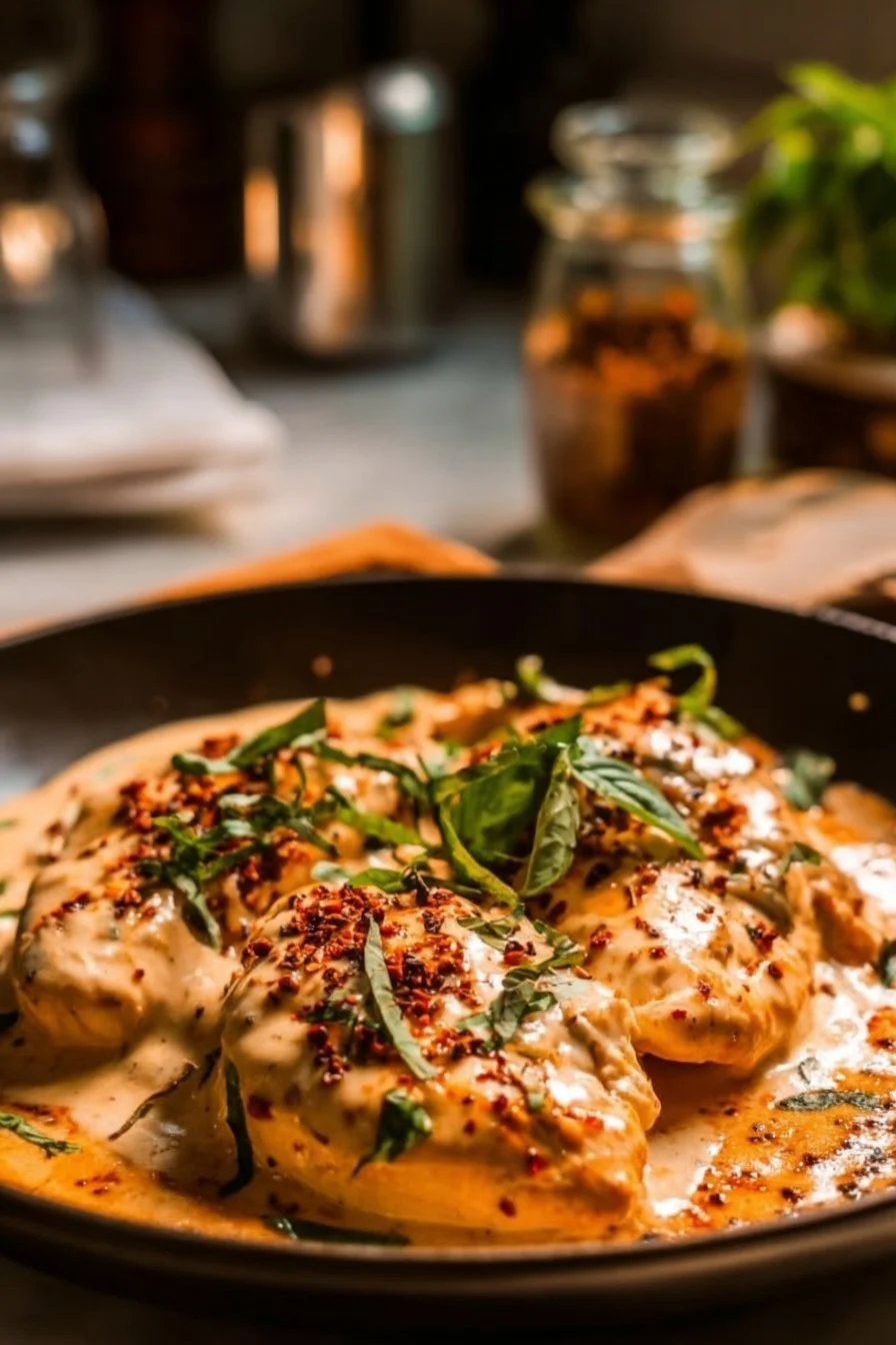 Marry Me Chicken 4 Delicious Marry Me Chicken served with herbs and creamy sauce