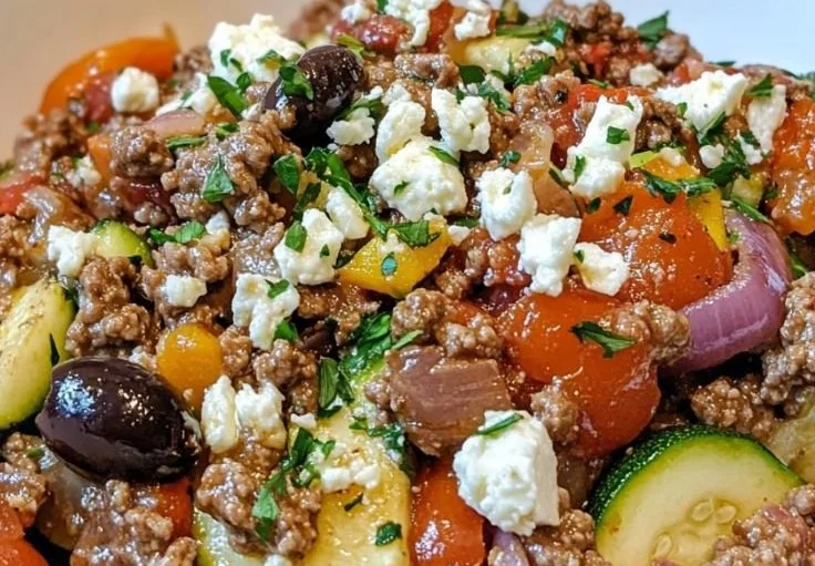 Mediterranean Ground Beef Stir-Fry