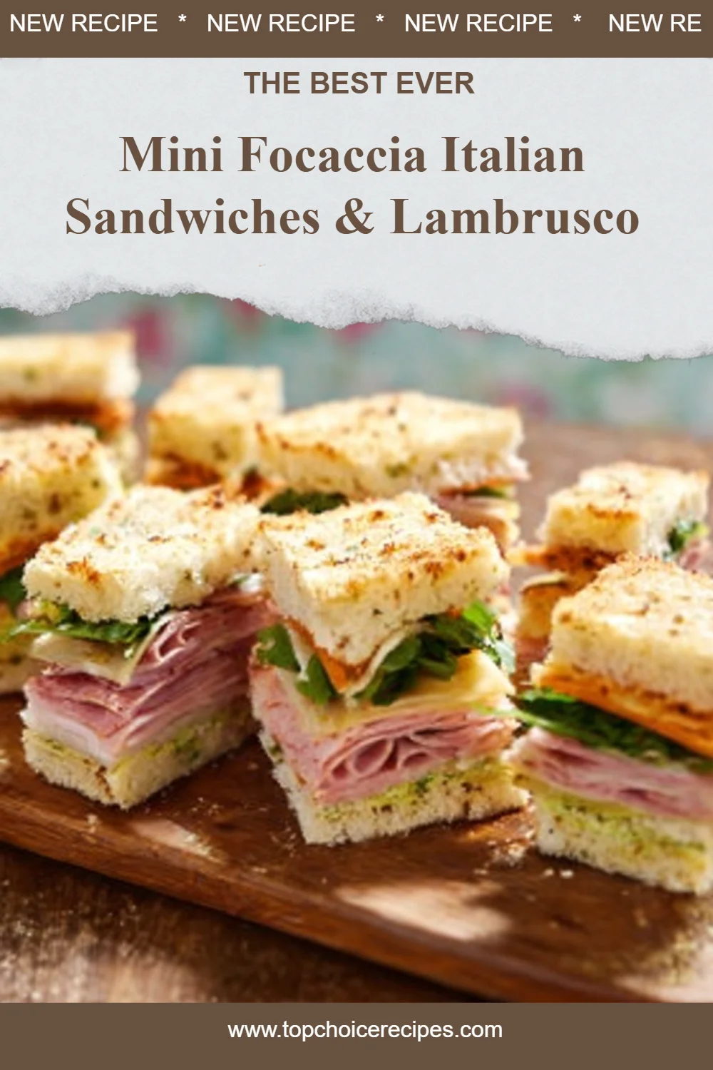 Mini Focaccia Italian Sandwiches & Lambrusco
