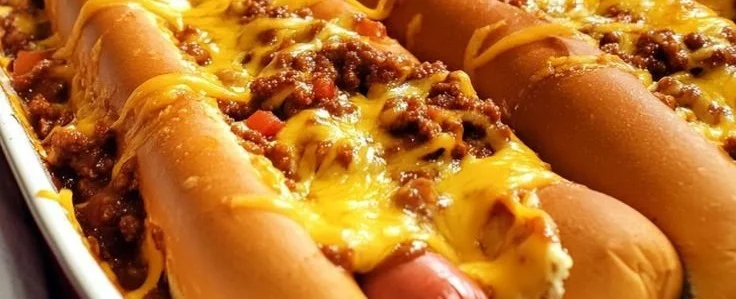 Oven-Baked Chili Cheese Dogs
