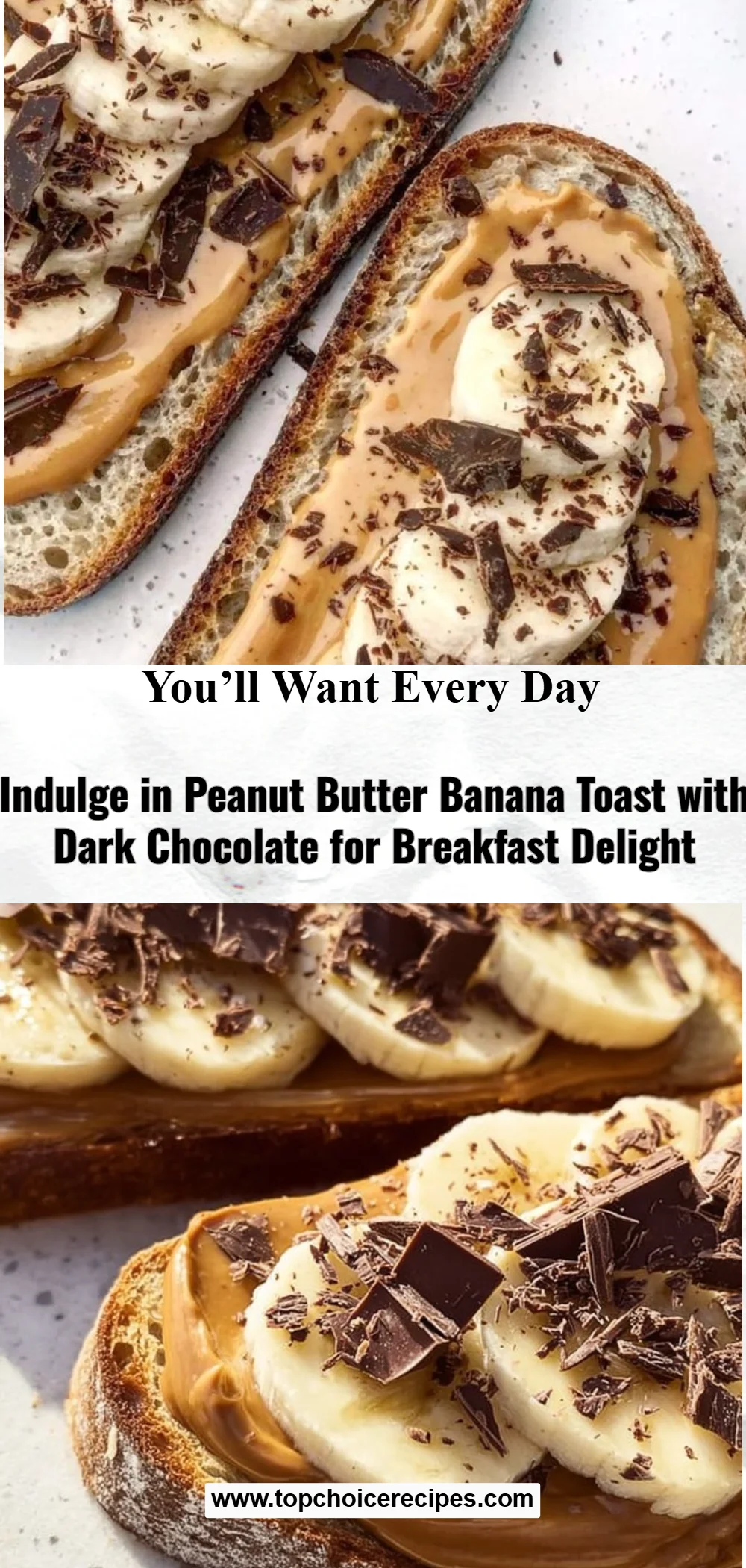 Peanut Butter Banana Toast with Dark Chocolate 6 Peanut Butter Banana Toast with Dark Chocolate