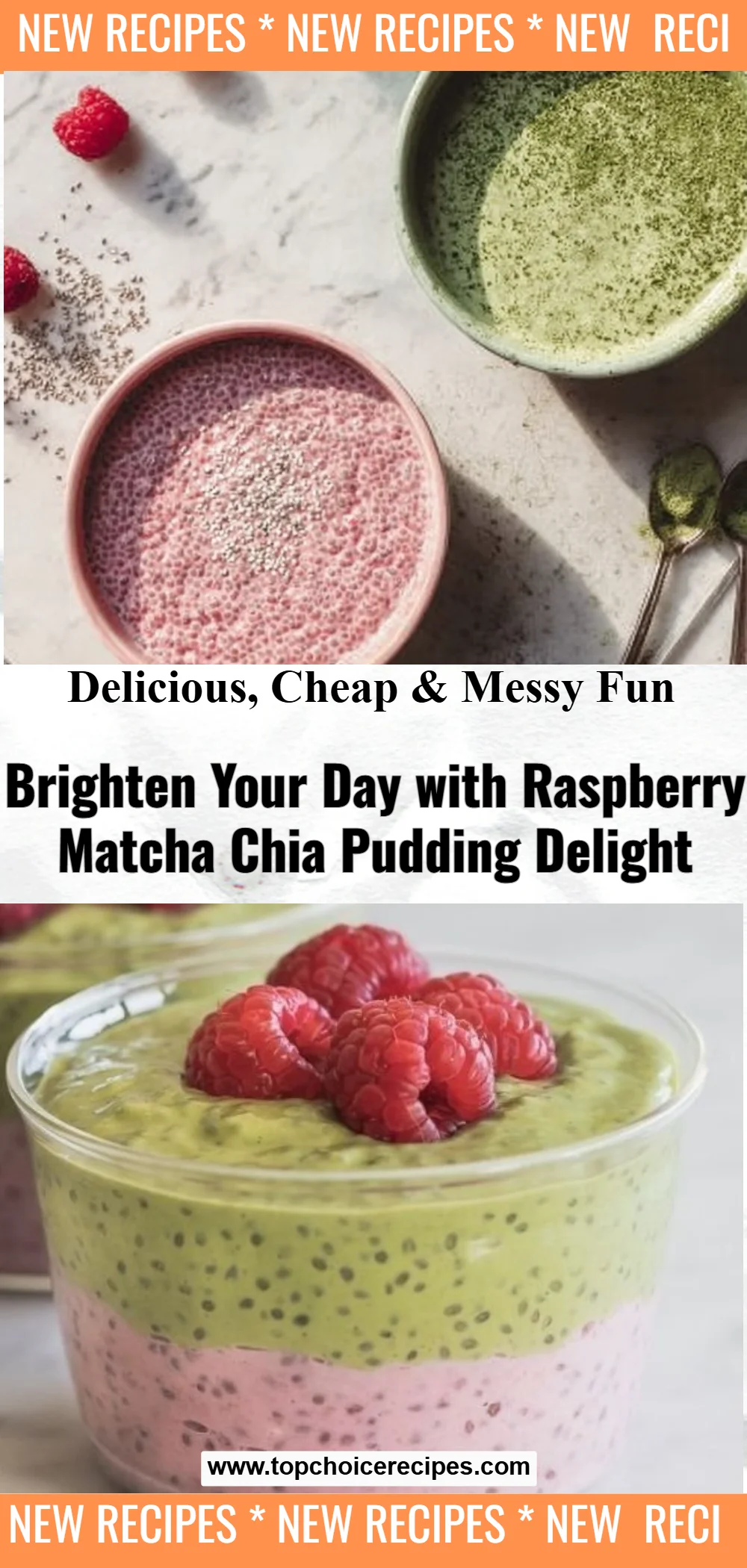 Raspberry Matcha Chia Pudding