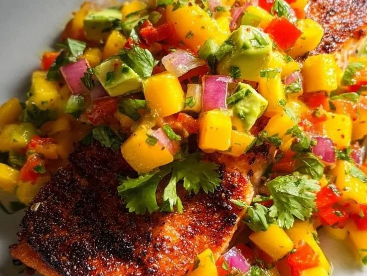 Salmon Bowl with Coconut Rice and Mango Salsa 5 Salmon Bowl with Coconut Rice and Mango Salsa