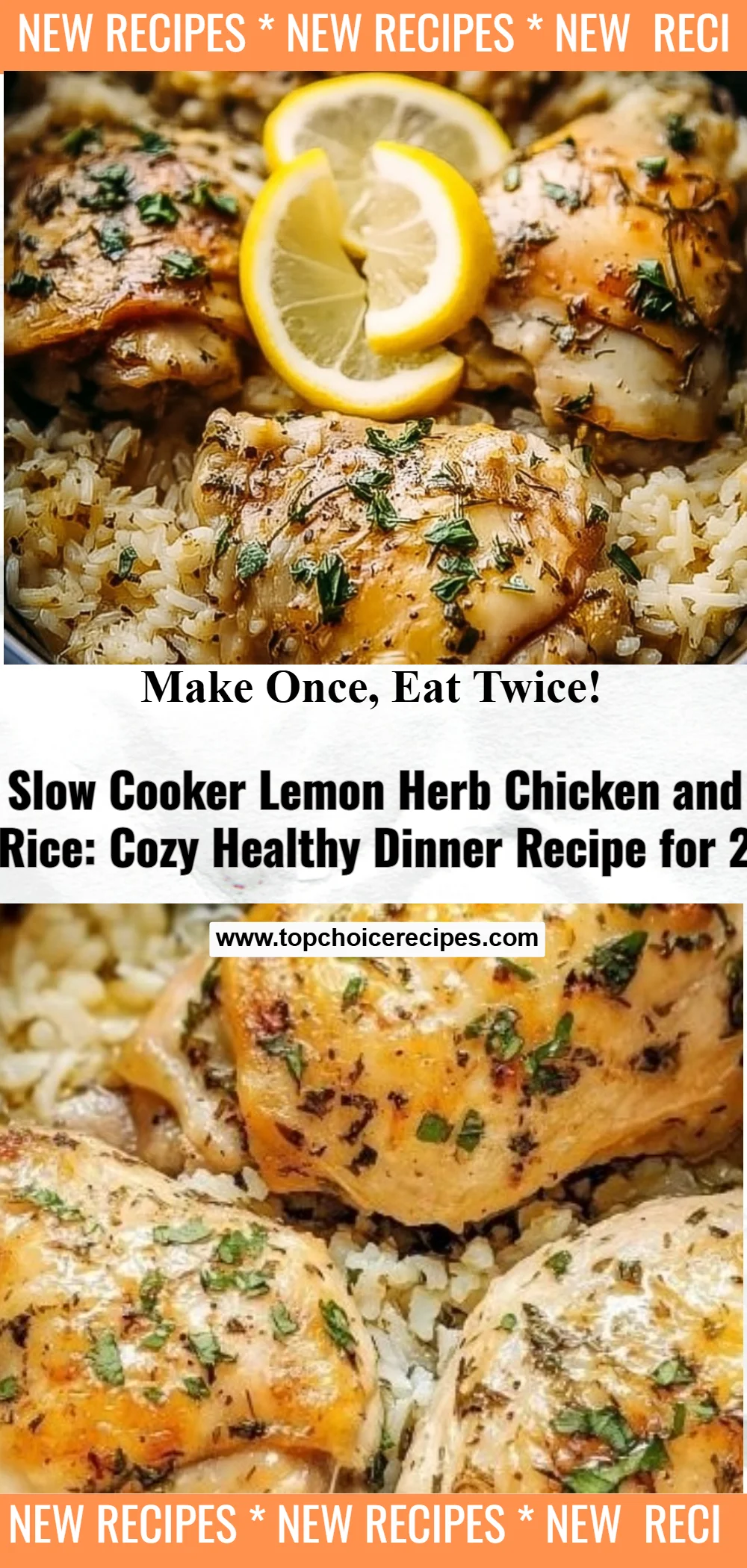 Slow Cooker Lemon Herb Chicken and Rice
