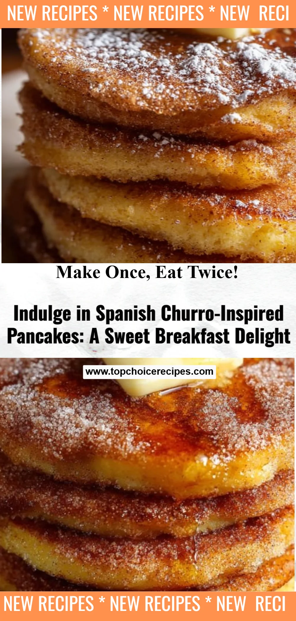 Spanish Churro-Inspired Pancakes