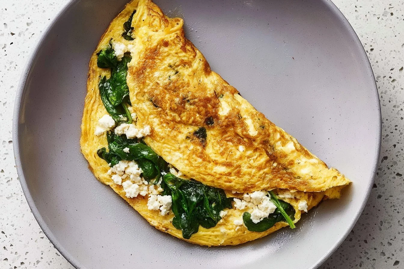 15 Minute Spinach and Feta Omelet 6 15 Minute Spinach and Feta Omelet