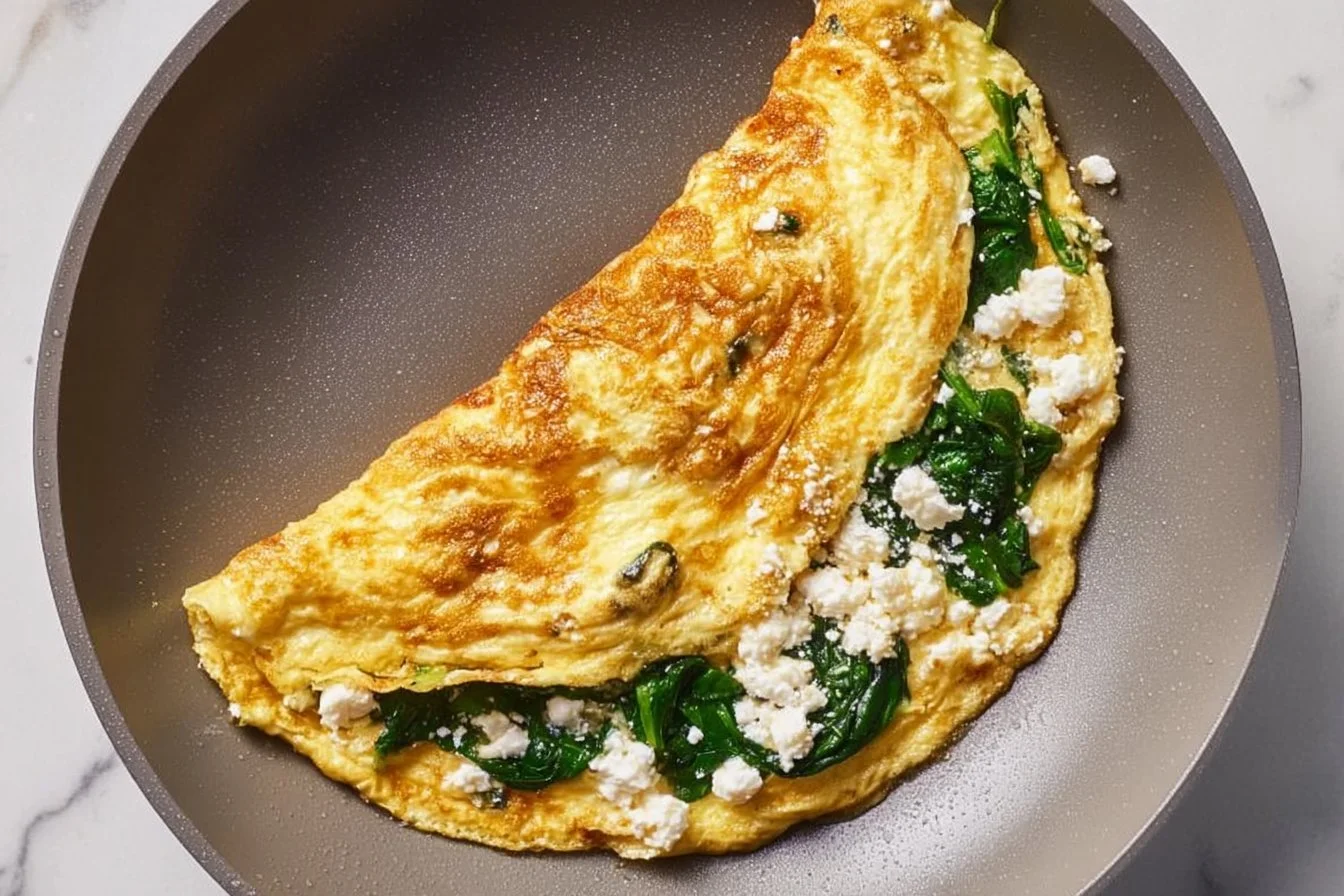 15 Minute Spinach and Feta Omelet