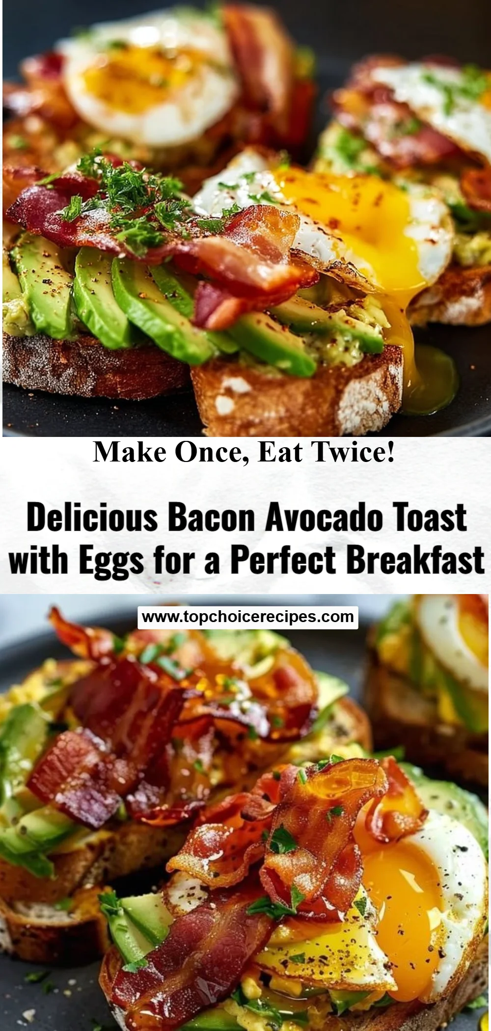 Avocado Bacon and Egg Toasts