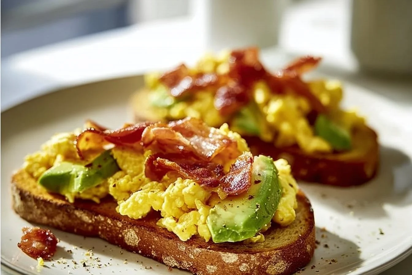 Avocado Toast with Bacon and Egg