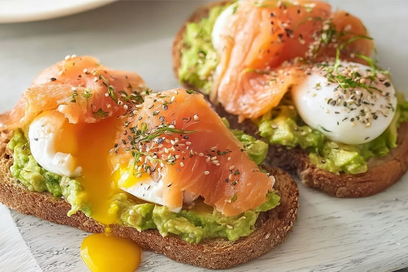 Avocado Toast with Smoked Salmon and Poached Eggs