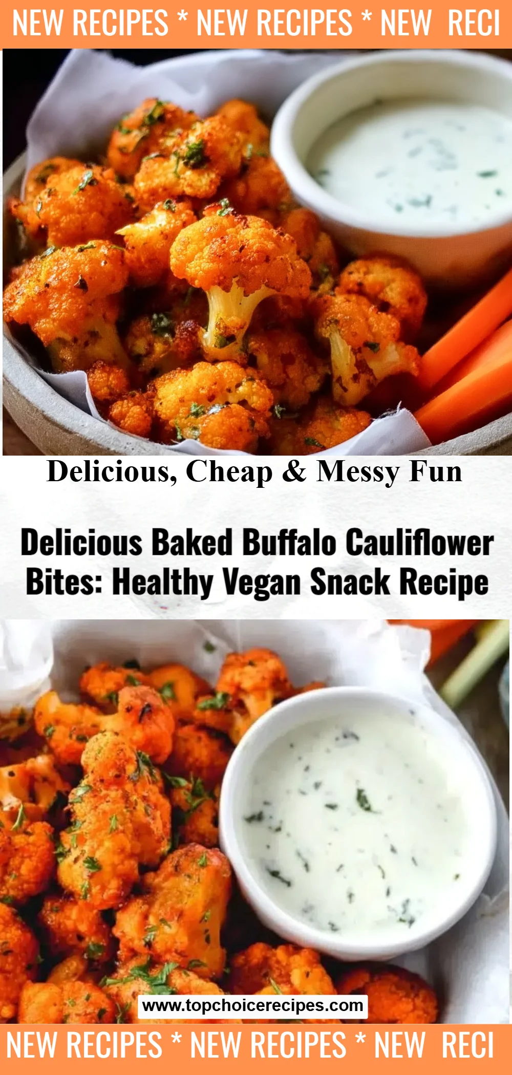 Baked Buffalo Cauliflower Bites