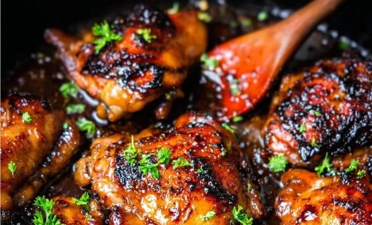 Baked Honey Garlic Boneless Chicken Thighs