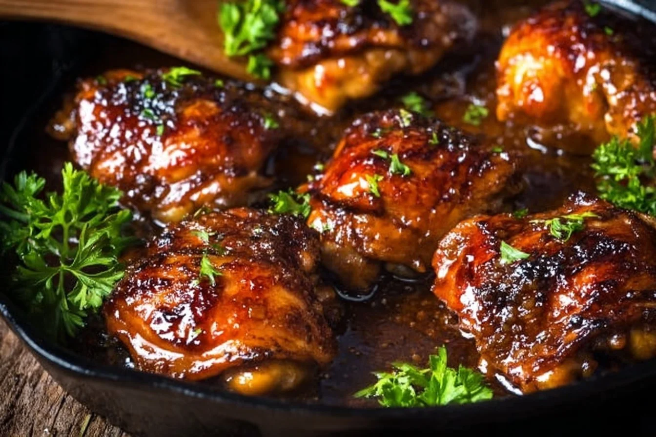 Baked Honey Garlic Boneless Chicken Thighs