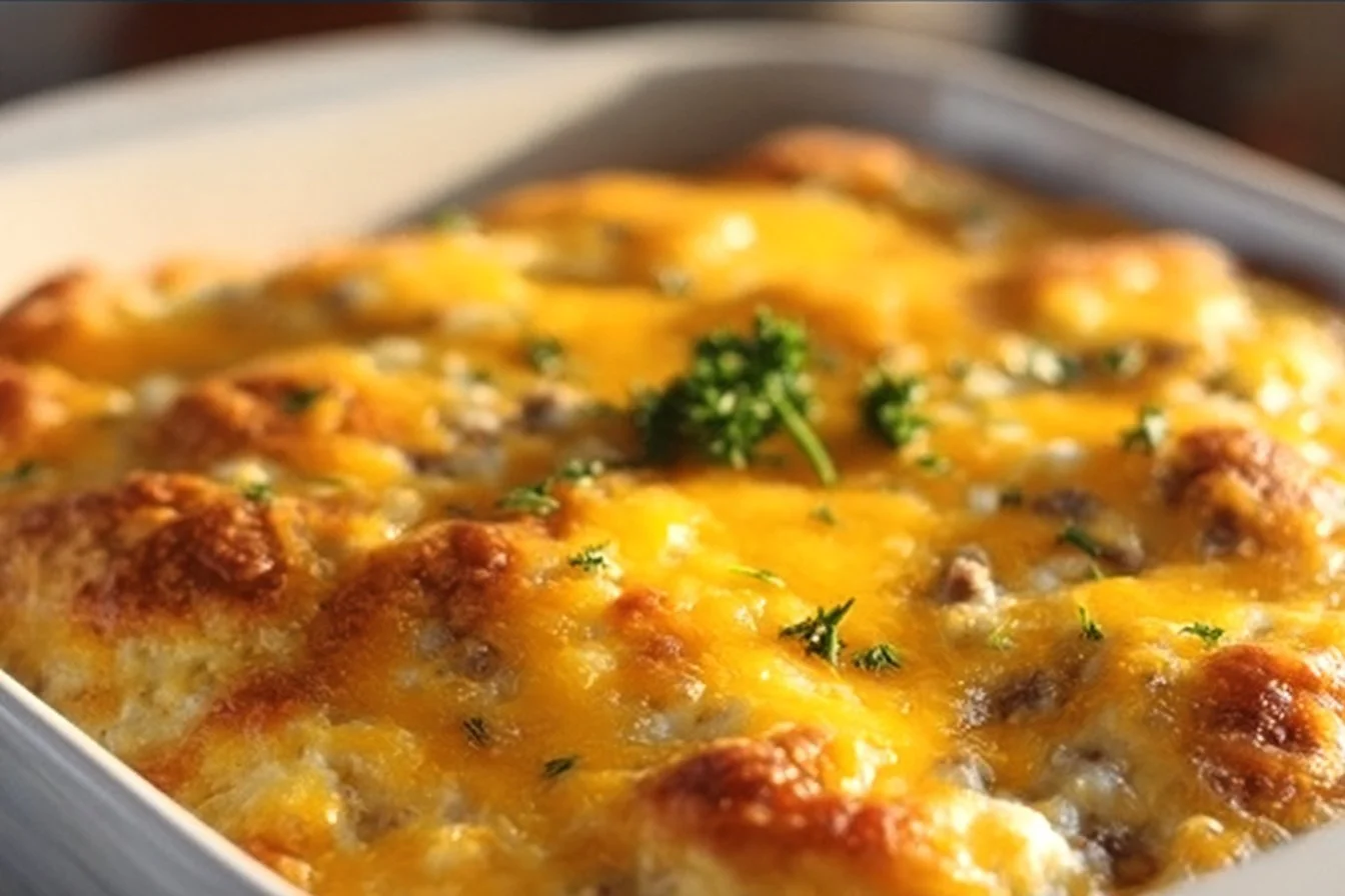 Biscuits and Gravy Breakfast Casserole