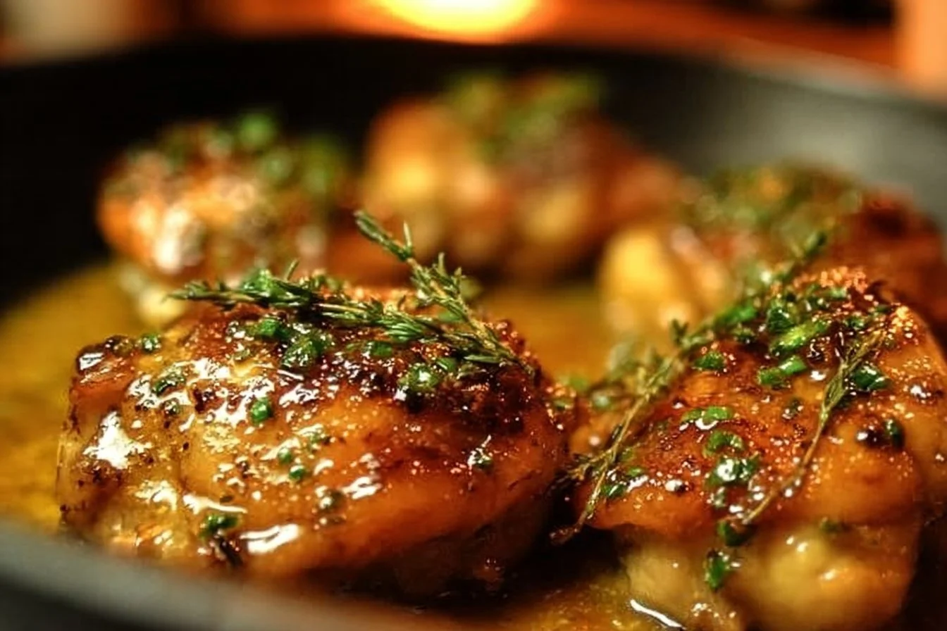 Bobby Flay's delicious chicken thighs recipe ready to serve