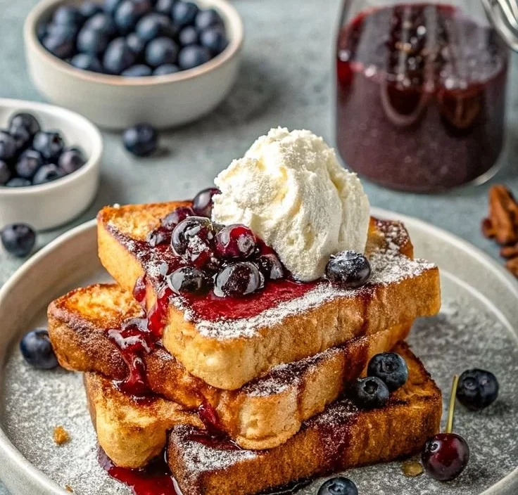 Brioche French Toast with Blueberry Compote