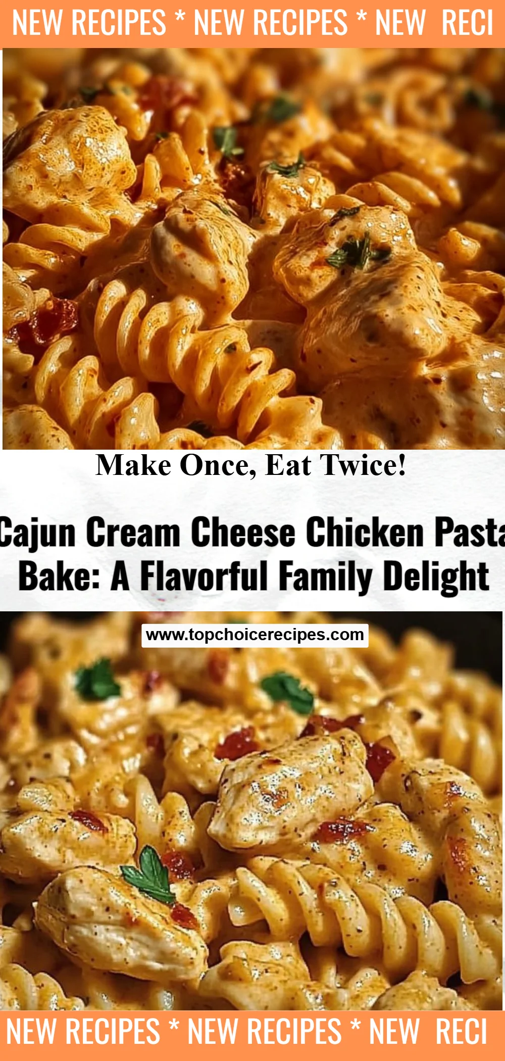 Cajun Cream Cheese Chicken Pasta Bake