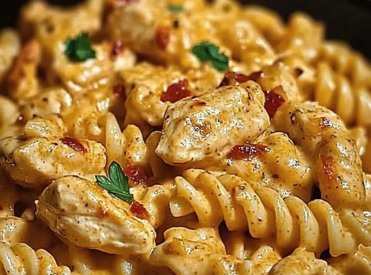 Cajun Cream Cheese Chicken Pasta Bake