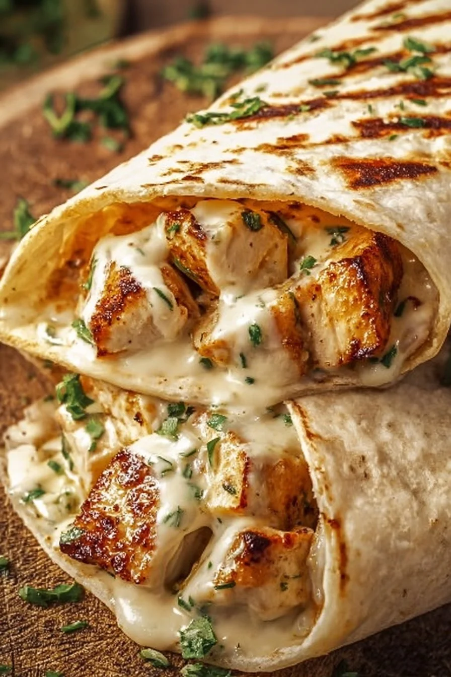 Cheesy Garlic Chicken Wraps 6 Cheesy Garlic Chicken Wraps