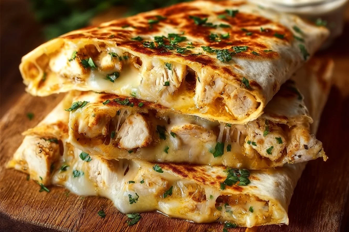 Cheesy Garlic Chicken Wraps