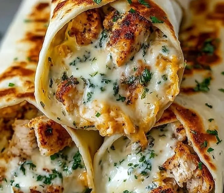 Cheesy Garlic Chicken Wraps 4 Cheesy Garlic Chicken Wraps
