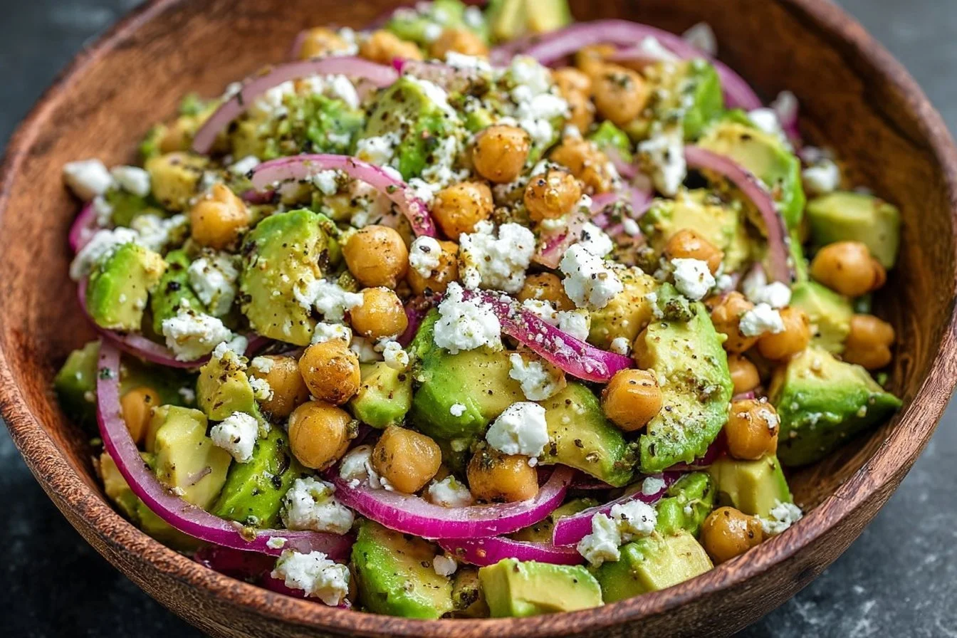Chickpea Feta Avocado Salad
