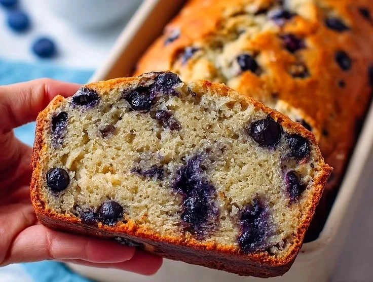 Classic Sourdough Banana Bread with Blueberries