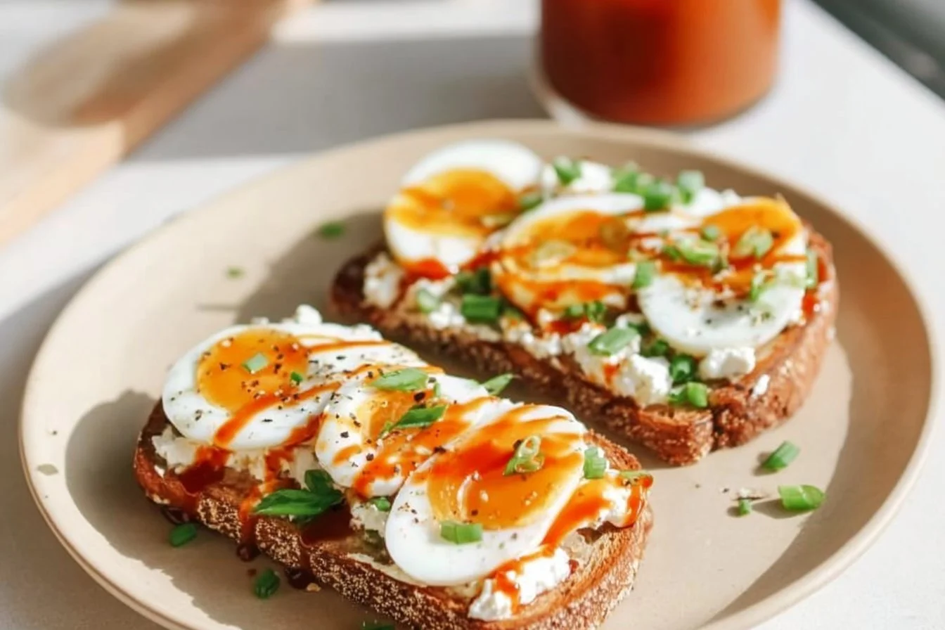 Cottage Cheese Egg & Sriracha Toast