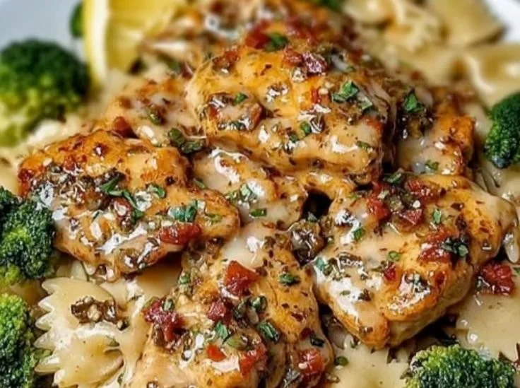 Cowboy Butter Lemon Bowtie Chicken with Broccoli 2 Cowboy Butter Lemon Bowtie Chicken with Broccoli
