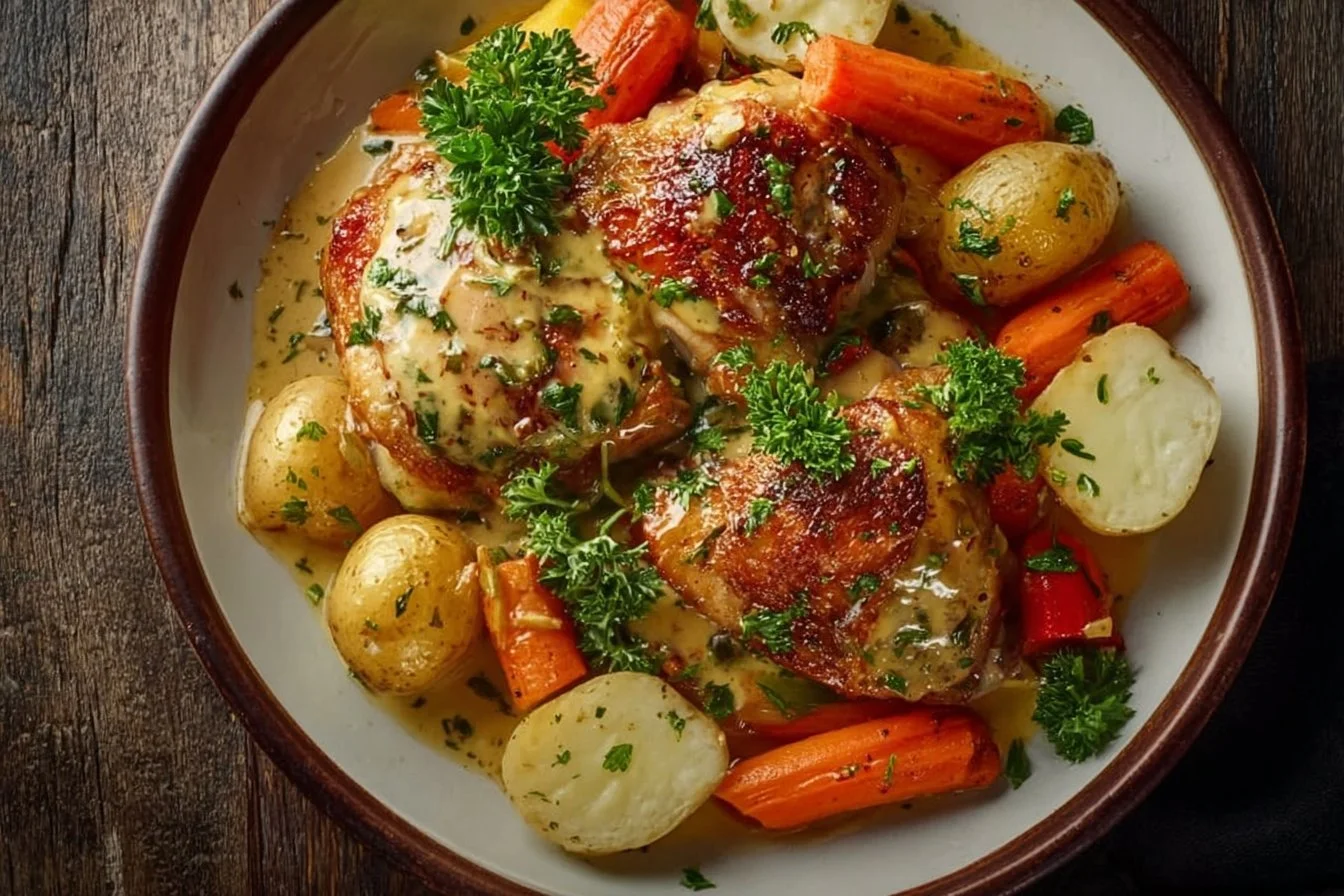 Creamy Baked Dijon Chicken Thighs
