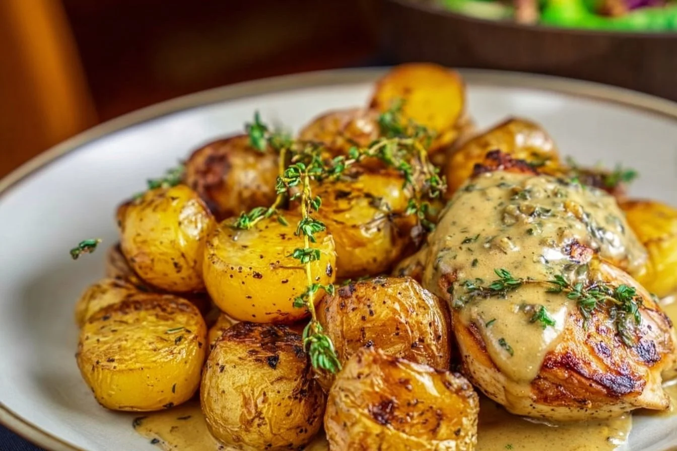 Creamy Garlic Chicken Potatoes