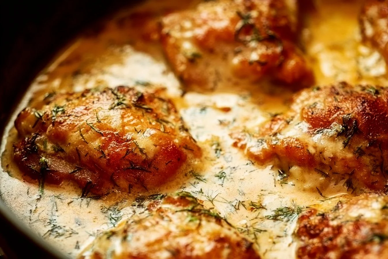 Creamy Oven Baked Chicken Thighs