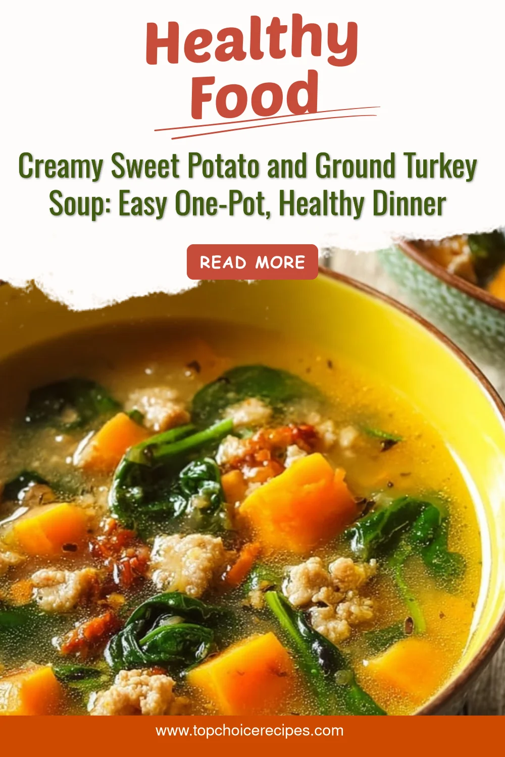 Creamy Sweet Potato and Ground Turkey Soup