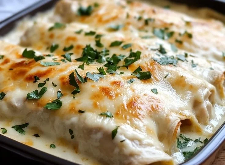 Creamy White Chicken Enchiladas 2 Creamy White Chicken Enchiladas