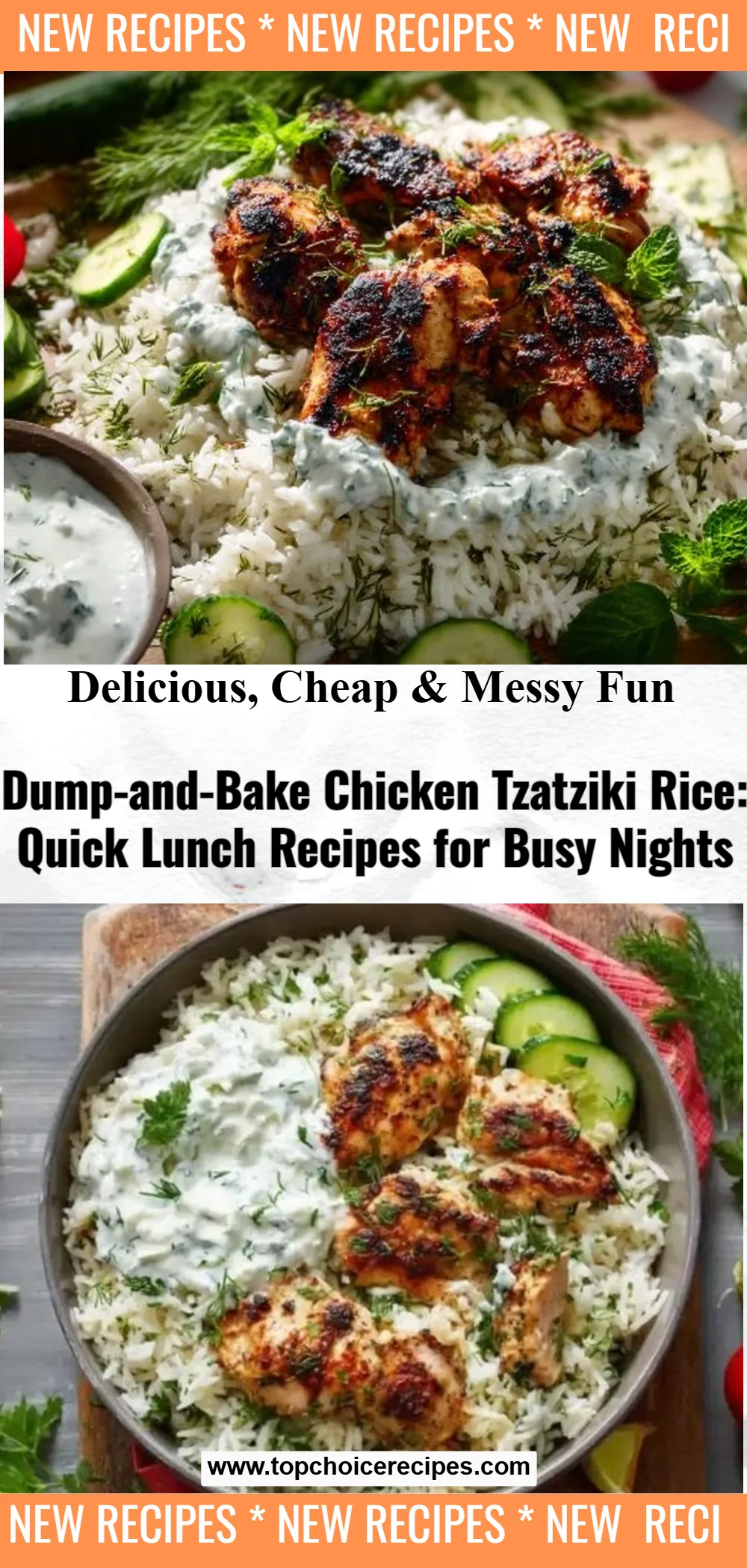 Dump-and-Bake Chicken Tzatziki with Rice