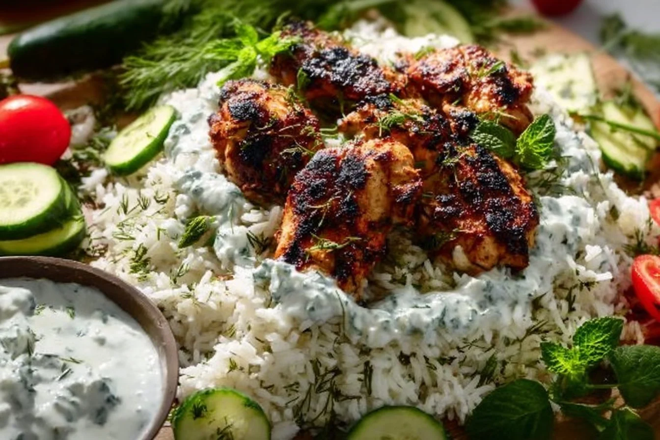 Dump-and-Bake Chicken Tzatziki with Rice