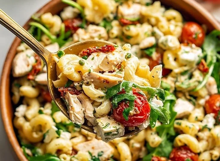 Fresh High Protein Mediterranean Pasta Salad