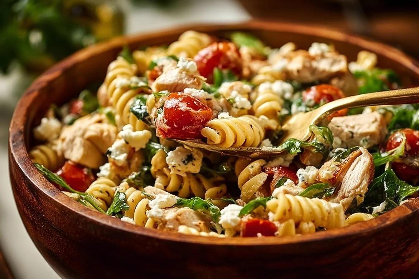 Fresh High Protein Mediterranean Pasta Salad