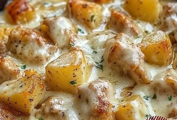Garlic Parmesan Crockpot Chicken and Potatoes