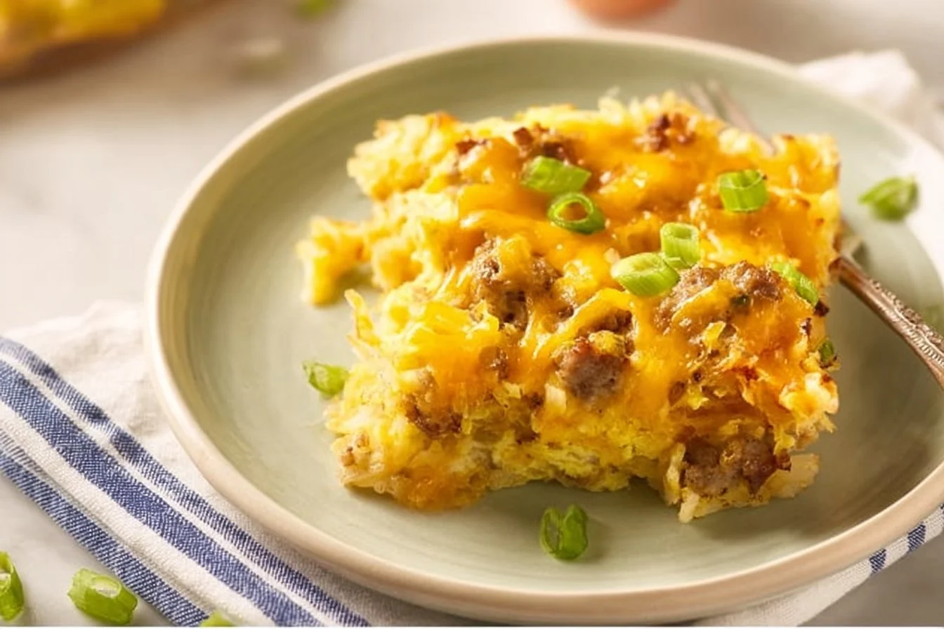 Delicious gluten-free breakfast casserole served in a dish