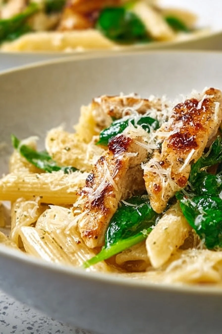 Healthy Garlic Parmesan Chicken Pasta