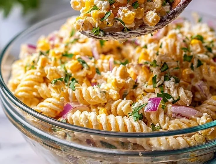 High Protein Corn on the Cob Pasta Salad